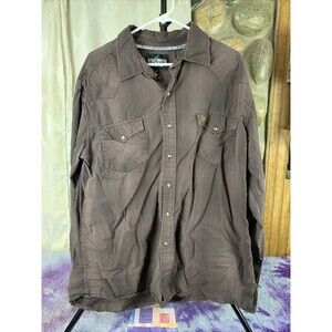 Cinch Garth Brooks Sevens Men's XL Snap Button Up Long Sleeve Brown Embroidered